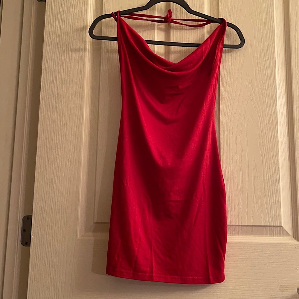 Red mini dress
